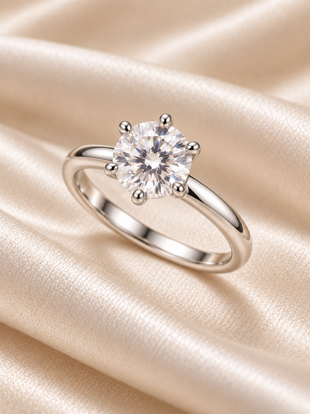 Round CZ Solitaire Ring