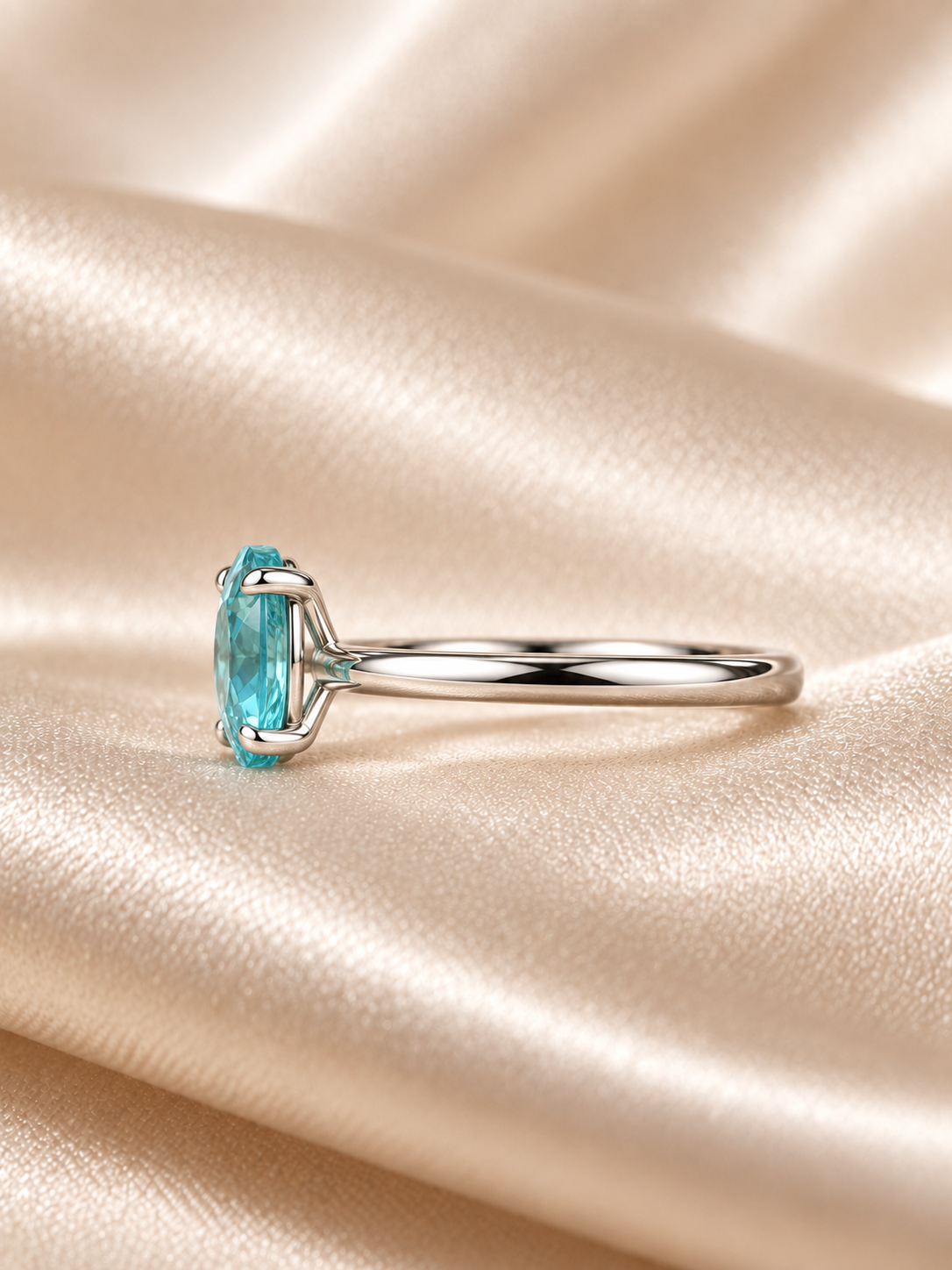 Zircon Oval Solitaire Ring
