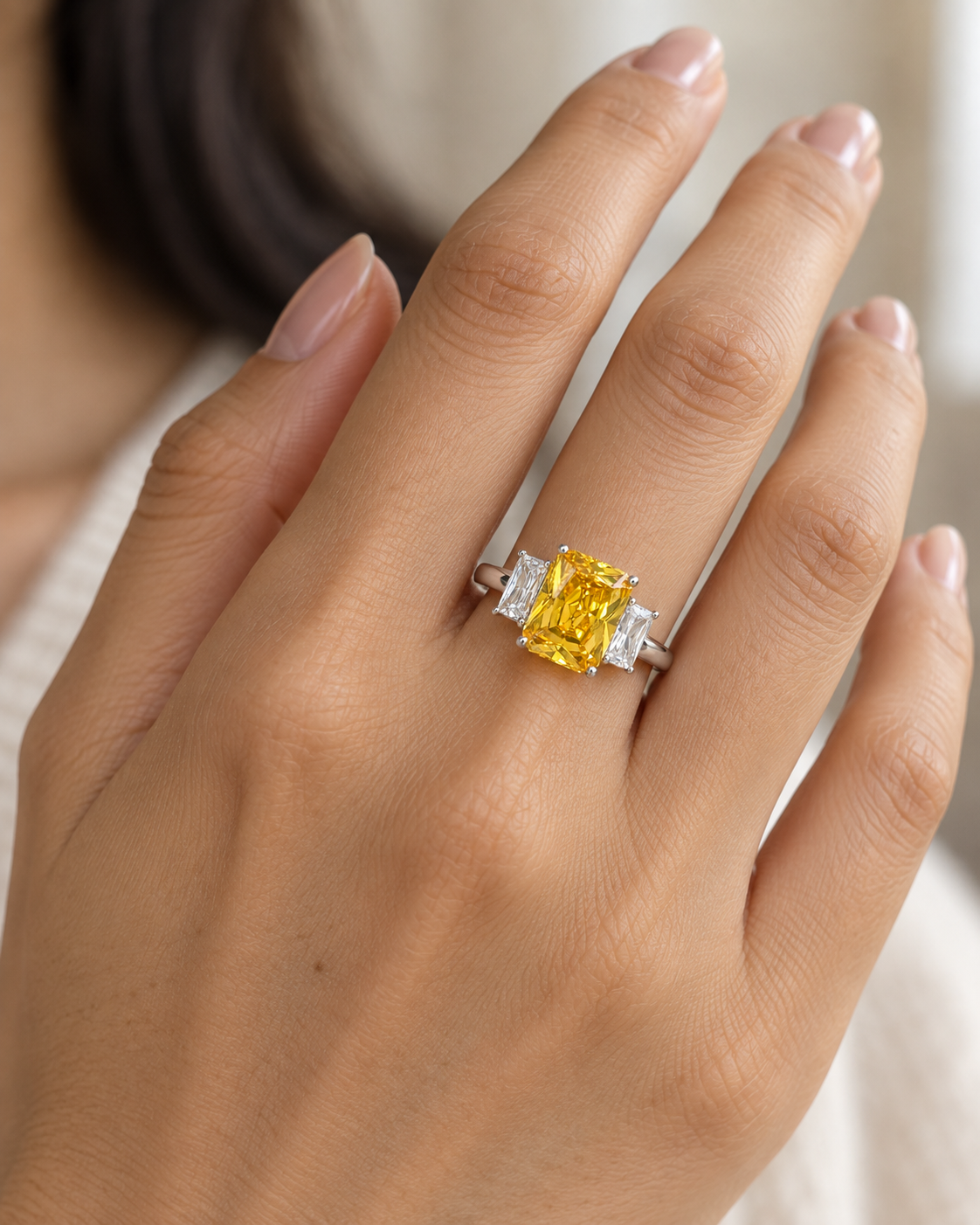 Citrine Radiant Ring