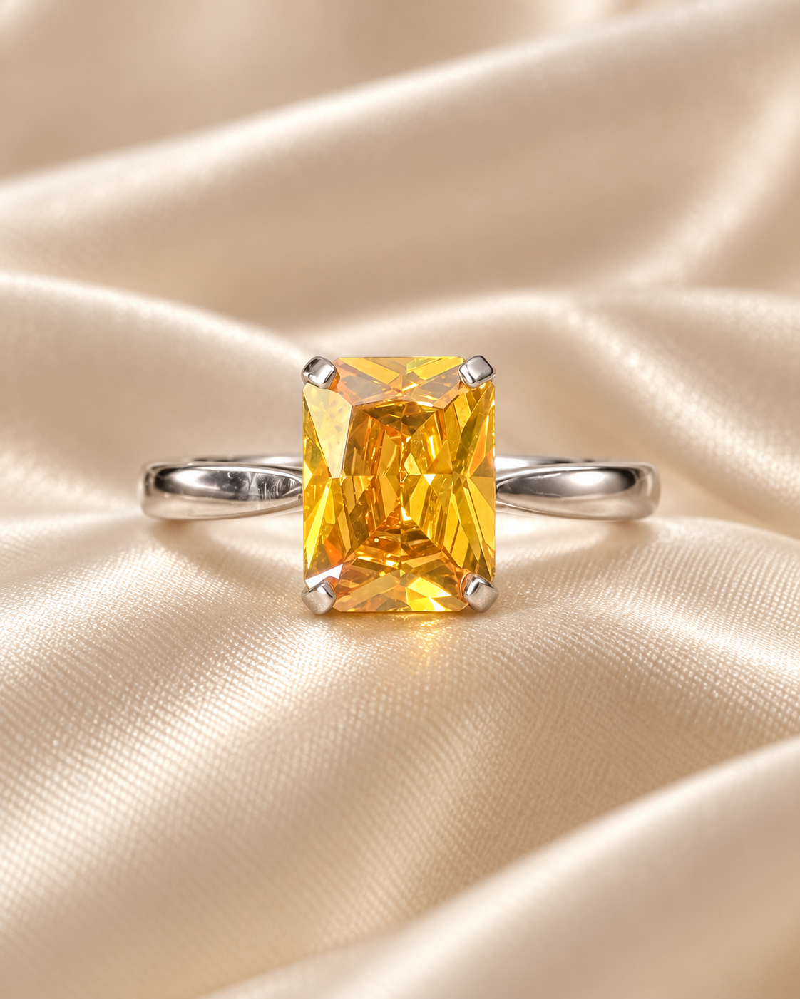 Citrine Brilliant Rectangle Band