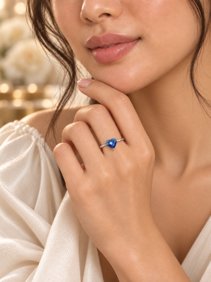 Sapphire Heart Ring