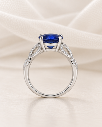 Sapphire Round Twisted Band