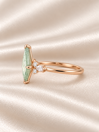 Moss Agate Kite Abstract Ring