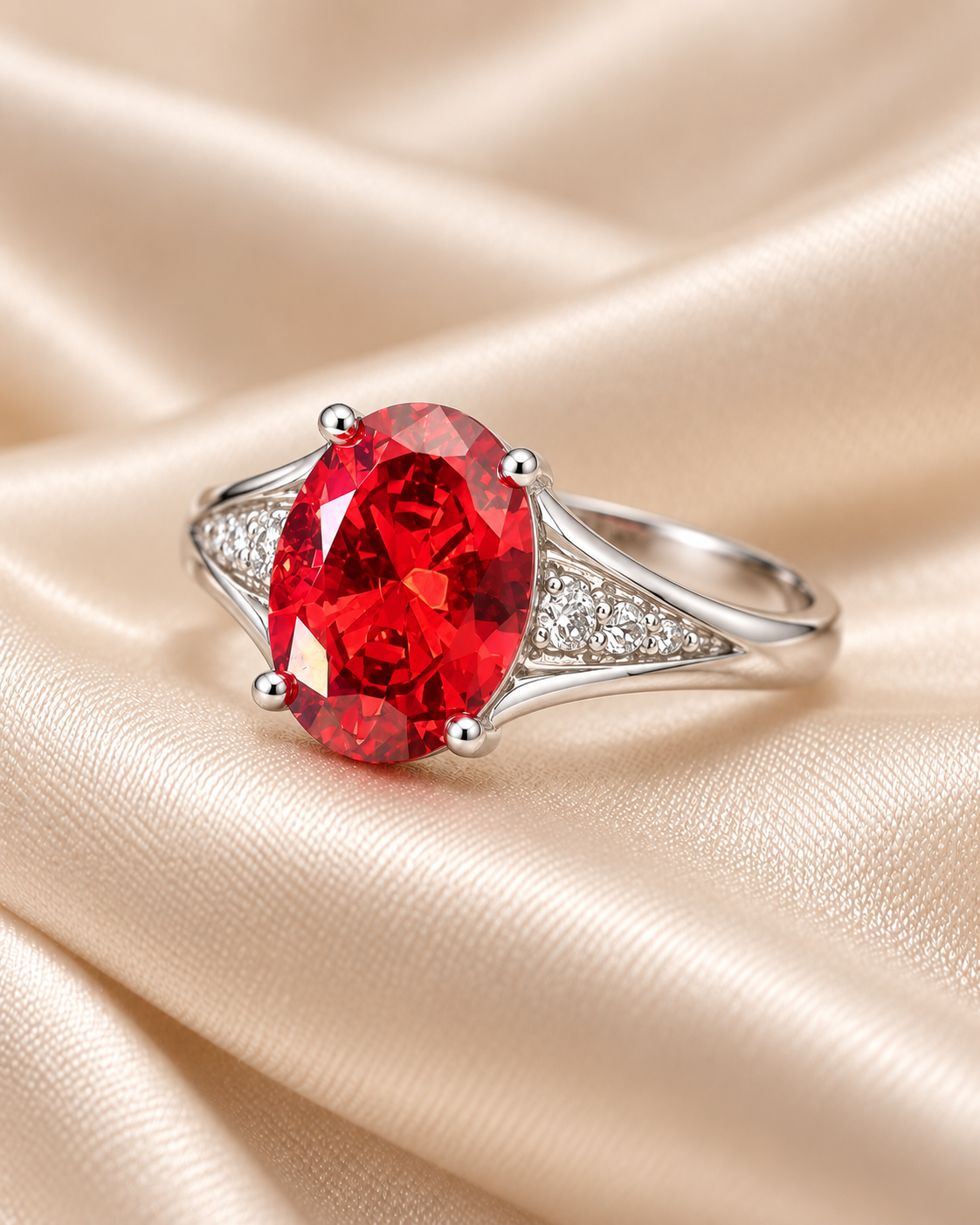 Ruby Oval Statement Band