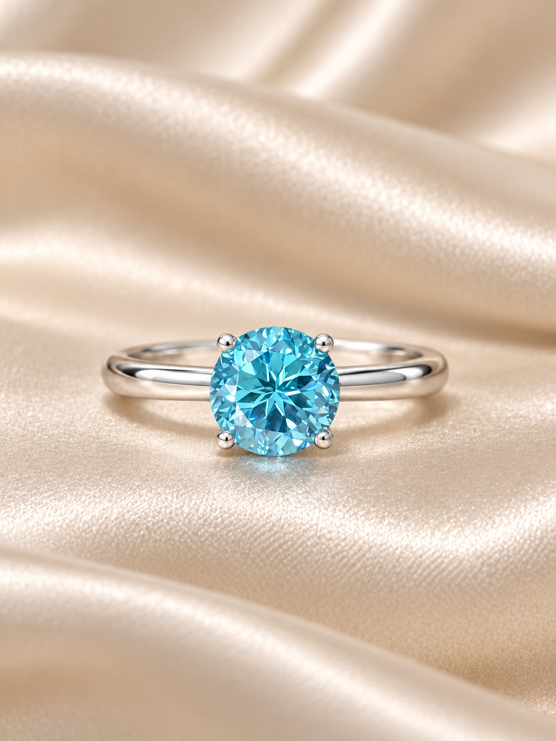 Zircon Round Solitaire Ring