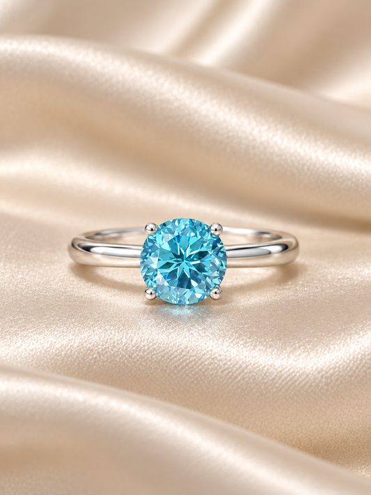 Zircon Round Solitaire Ring