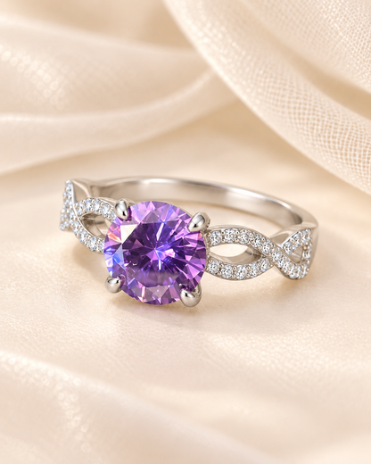 Amethyst Round Twisted Band - angle 3