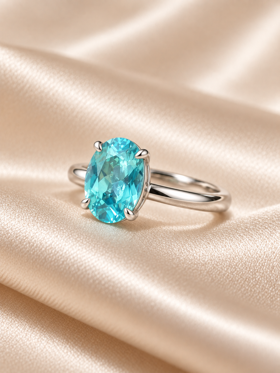Zircon Oval Solitaire Ring
