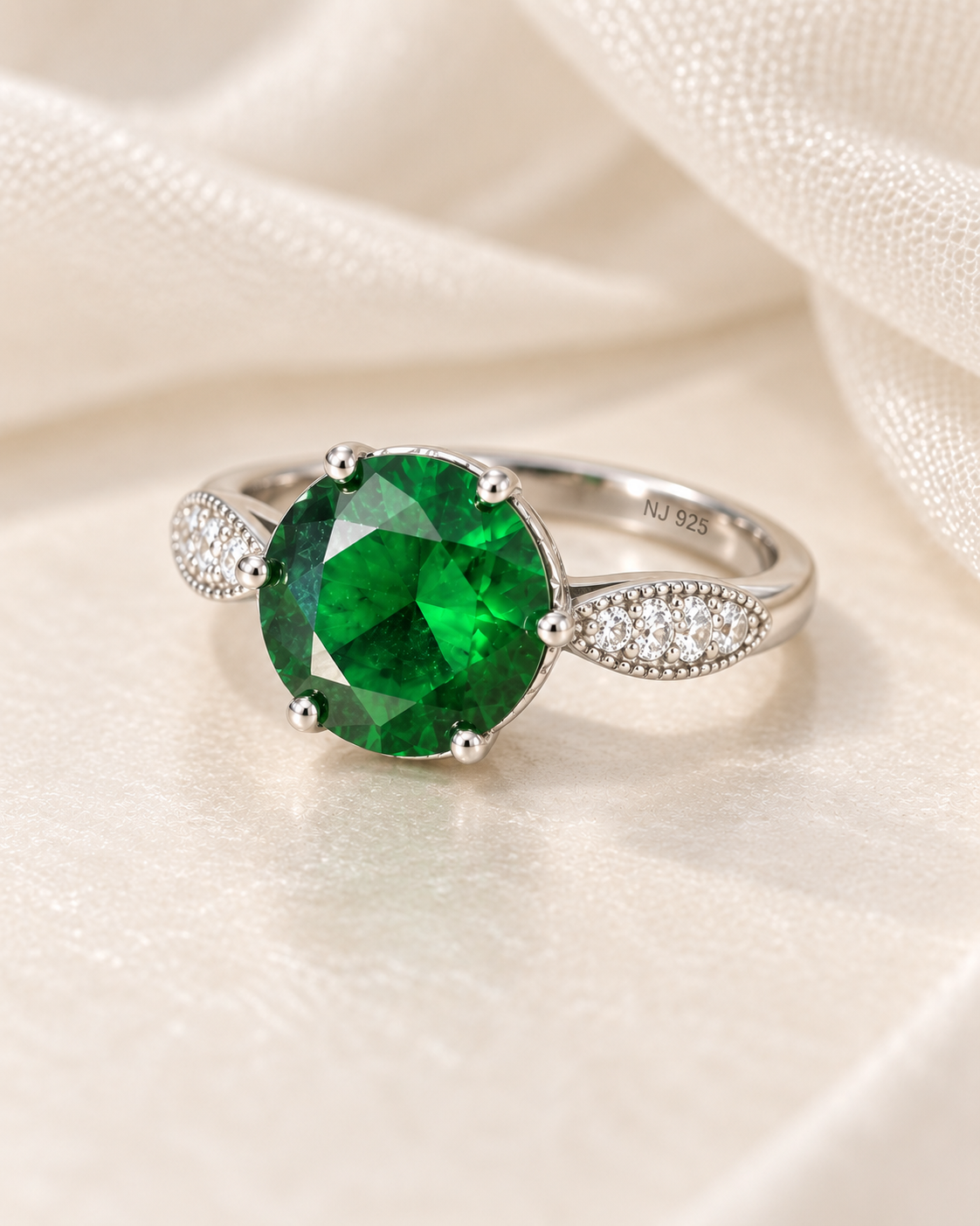 Emerald Round Ring