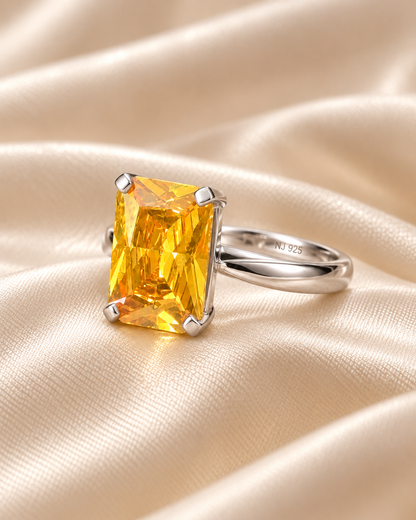 Citrine Brilliant Rectangle Band