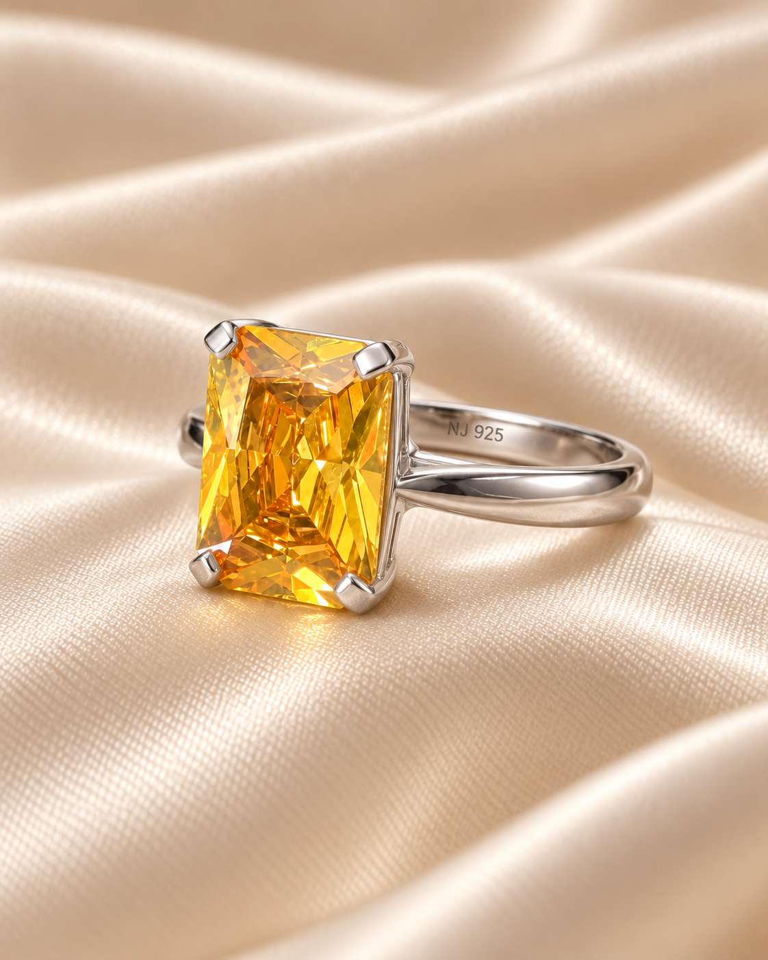 Citrine Brilliant Rectangle Band