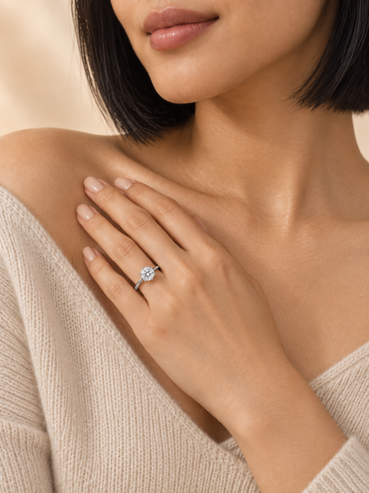 Round CZ Solitaire Ring