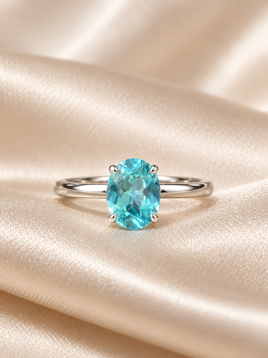 Zircon Oval Solitaire Ring
