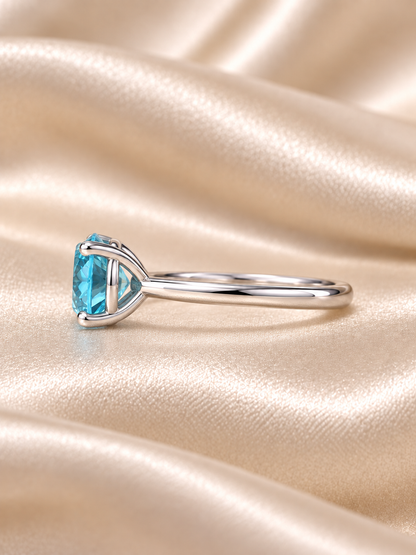 Zircon Round Solitaire Ring